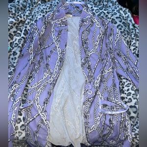 Light purple chain design shirt/over shirt